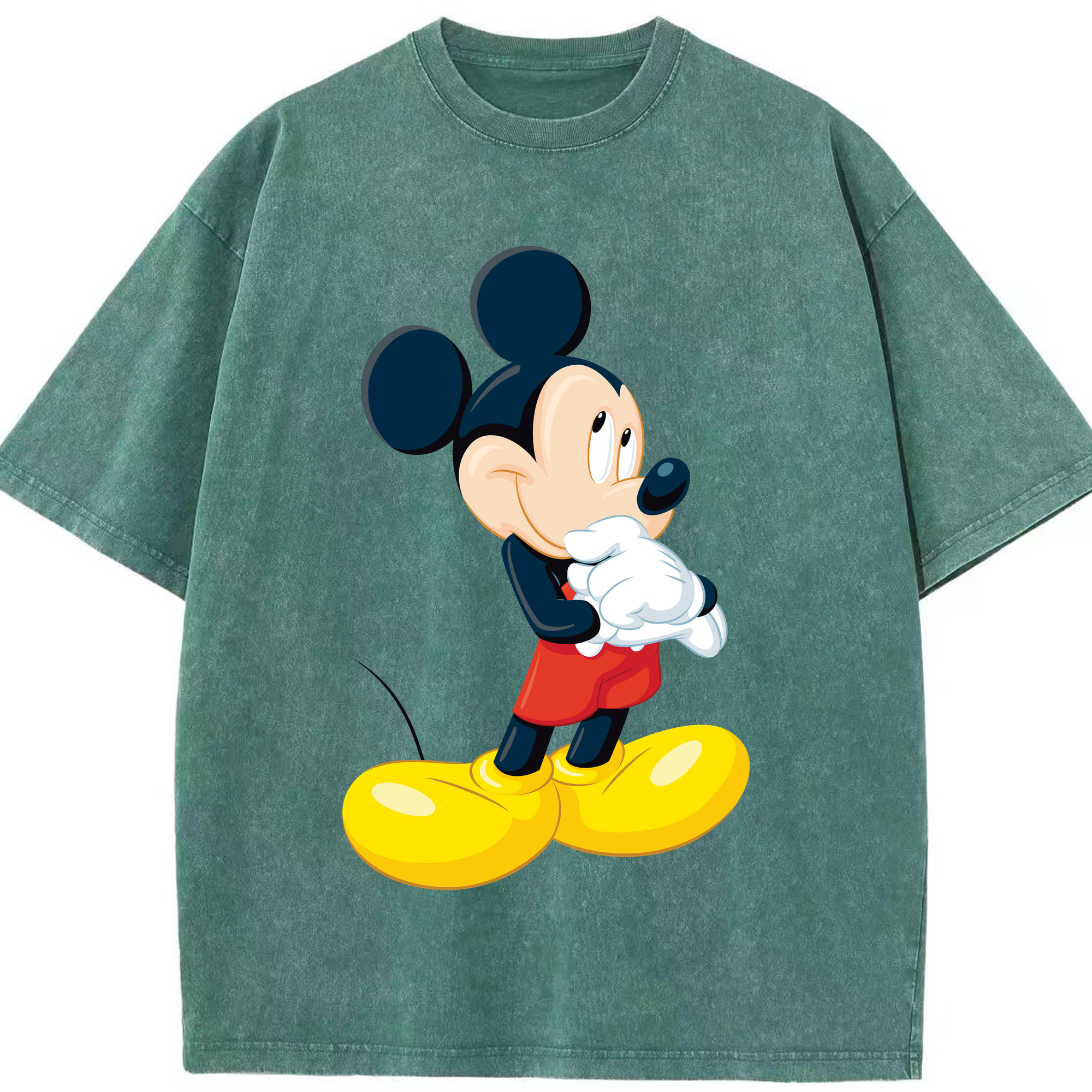 （画像用） ミッキーマウス Mickey Mouse 綿100% ヴィンテージ風 半袖Tシャツ（フロントプリント）